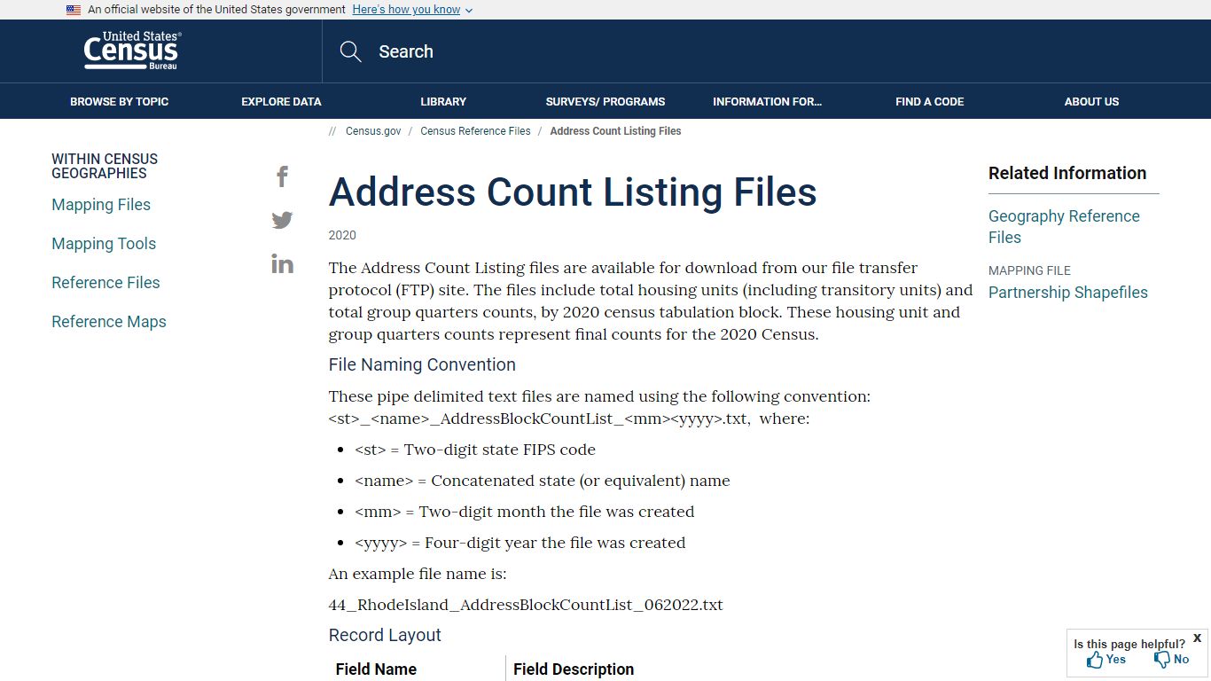 Address Count Listing Files - Census.gov